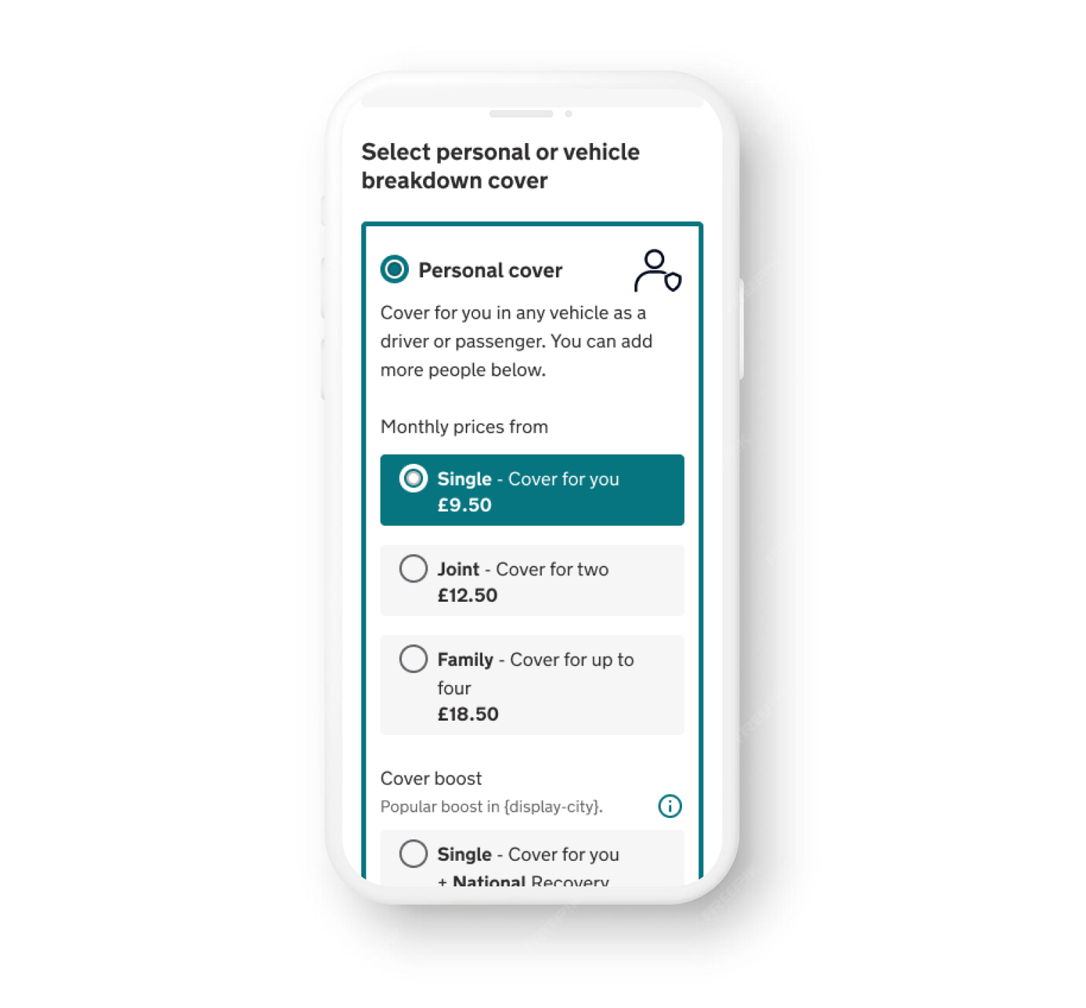 Cover selection CRO variant test interface